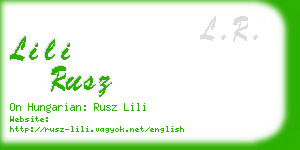 lili rusz business card